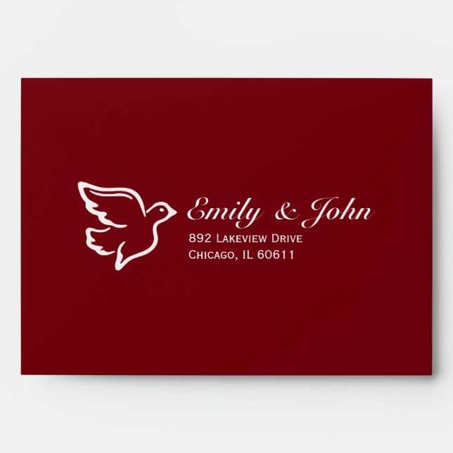 Elegant Chic Burgundy Old Money Wedding Envelope (Front)