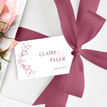 Elegant Chic Burgundy, Pink and White Wedding  Gift Tags<br><div class="desc">Add an elegant detail to your wedding favors with this beautiful favor tag showcasing a simple exquisite hand-drawn botanical detail on the side and couples names in modern stylish typography. Floral detail in burgundy, dusty rose, and blush pink hues. Note: for cases where the first name is much longer than...</div>