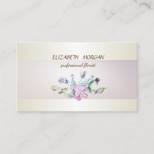 Elegant Chic Cactus Succulent  Business Card