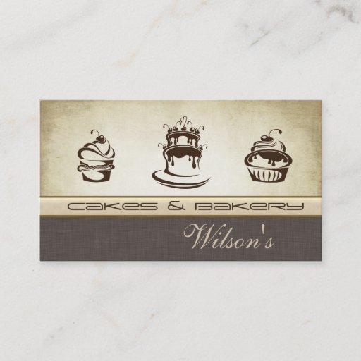 Customizable Elegant chic cake &amp; bakery business cards