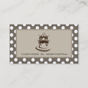 Elegant chic cake & bakery vintage polka dots business card