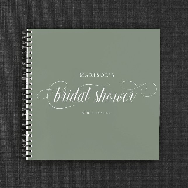 Elegant Chic Calligraphy Bridal Shower Guest Notebook (Creator Uploaded)