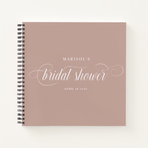 Elegant Chic Calligraphy Bridal Shower Guest Notebook