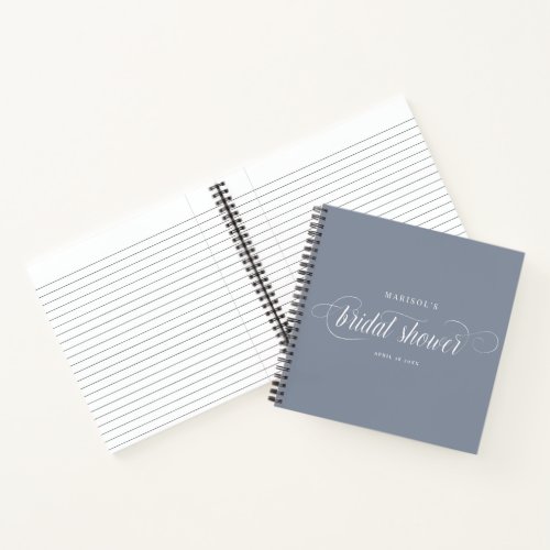 Elegant Chic Calligraphy Bridal Shower Guest Notebook