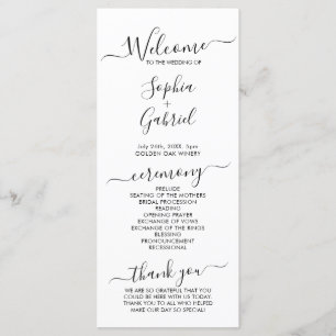 Elegant Chic Calligraphy Script Wedding Ceremony Program
