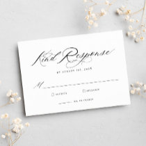 Elegant Chic Calligraphy Wedding RSVP Card