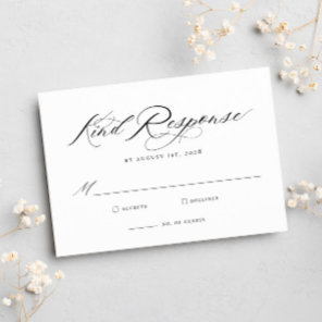 Elegant Chic Calligraphy Wedding RSVP Card
