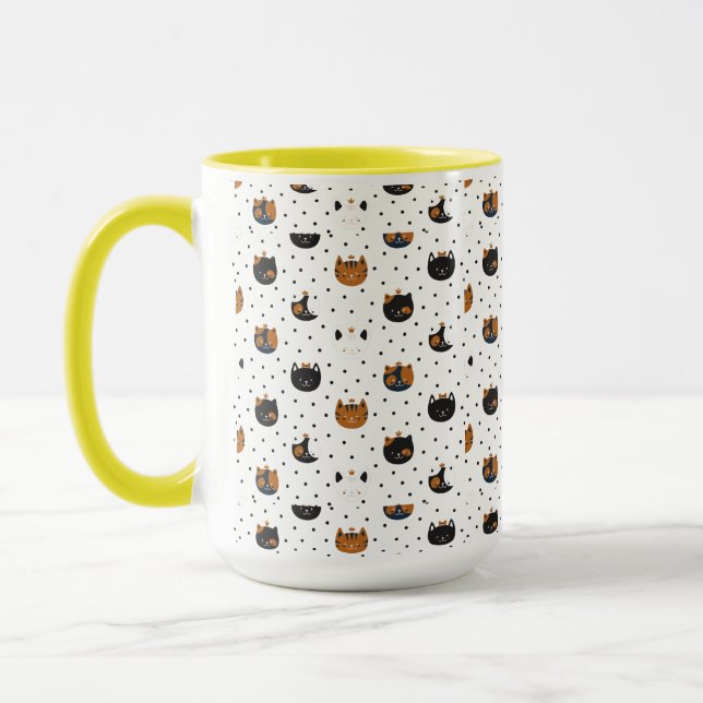Elegant Chic Cat Patterns  Mug (Left)