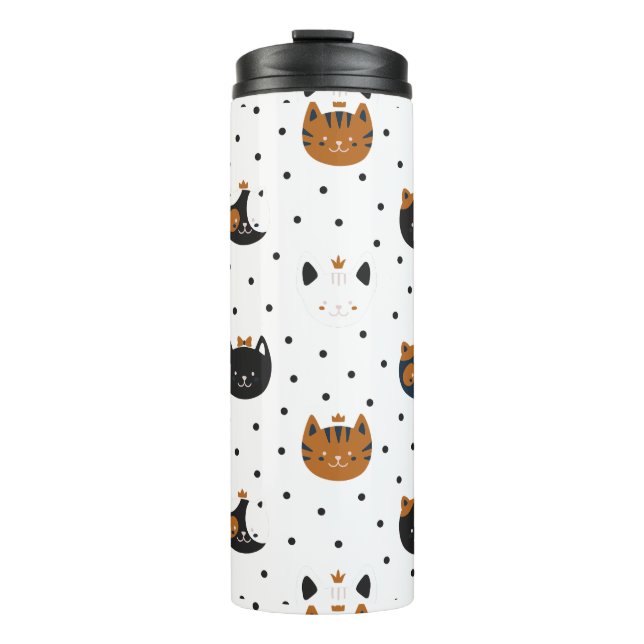 Elegant Chic Cat Patterns  Thermal Tumbler (Front)