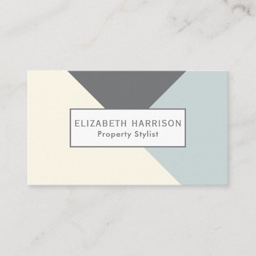 Elegant Chic Charcoal and Cream Geometric Business Card