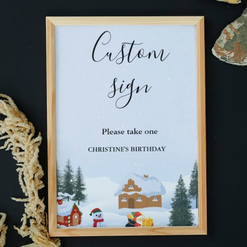 Elegant  chic christmas custom sign  table Sign