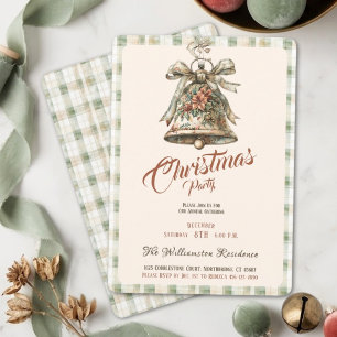 Elegant Chic Christmas Party Plaid Holiday Card