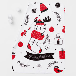 Elegant chic Christmas pattern Baby Blanket
