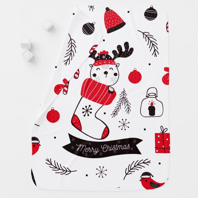 Elegant chic Christmas  pattern Baby Blanket (In Situ)