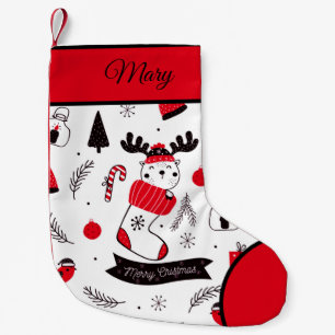 Elegant chic Christmas  pattern Small Christmas Stocking
