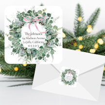 Elegant Chic Christmas Return Address Label