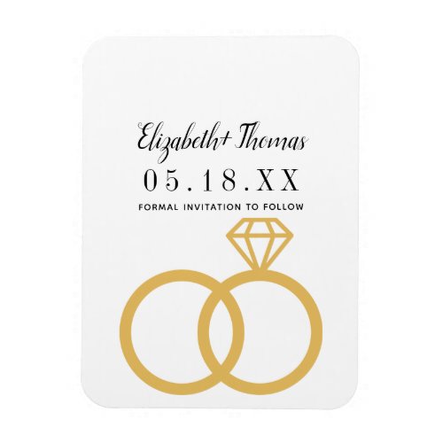 elegant chic classic minimal save the date magnet