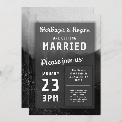 Elegant Chic Classy Black and White Wedding  Save The Date