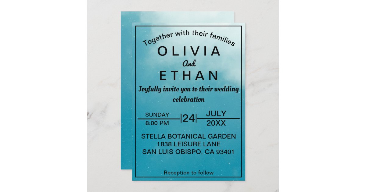 Calligraphy Script Blue Wedding Envelope Seals, Zazzle