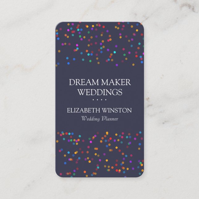 Elegant Chic Colorful Confetti Business Card (Front)