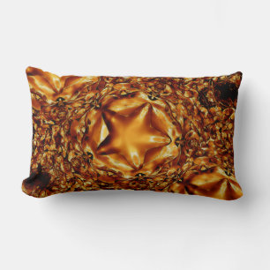 Elegant Chic Copper Gold Christmas Star Lumbar Pillow