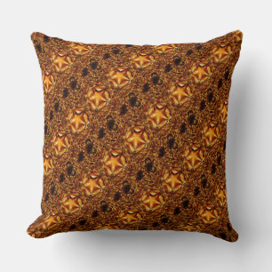 Elegant Chic Copper Gold Christmas Star Throw Pillow