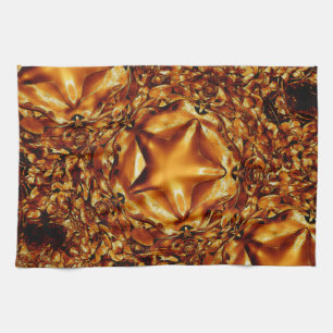 Elegant Chic Copper Gold Christmas Star Towel
