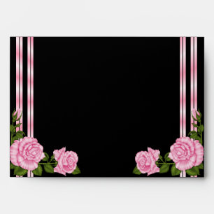 Elegant Chic Corner Rose Bouquet Wedding Envelope