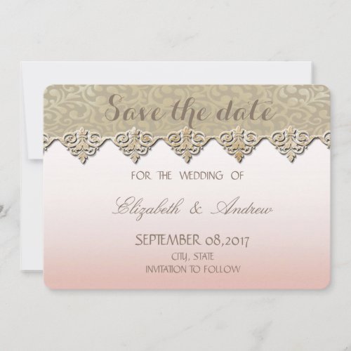 Elegant Chic Damask Wedding Save the date