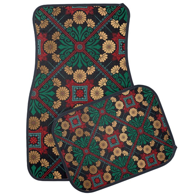 Elegant chic Decorative tile pattern Car Floor Mat (Set)