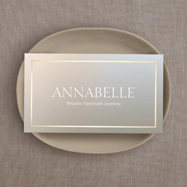 Elegant Chic Designer Gold Border Business Card Zazzle