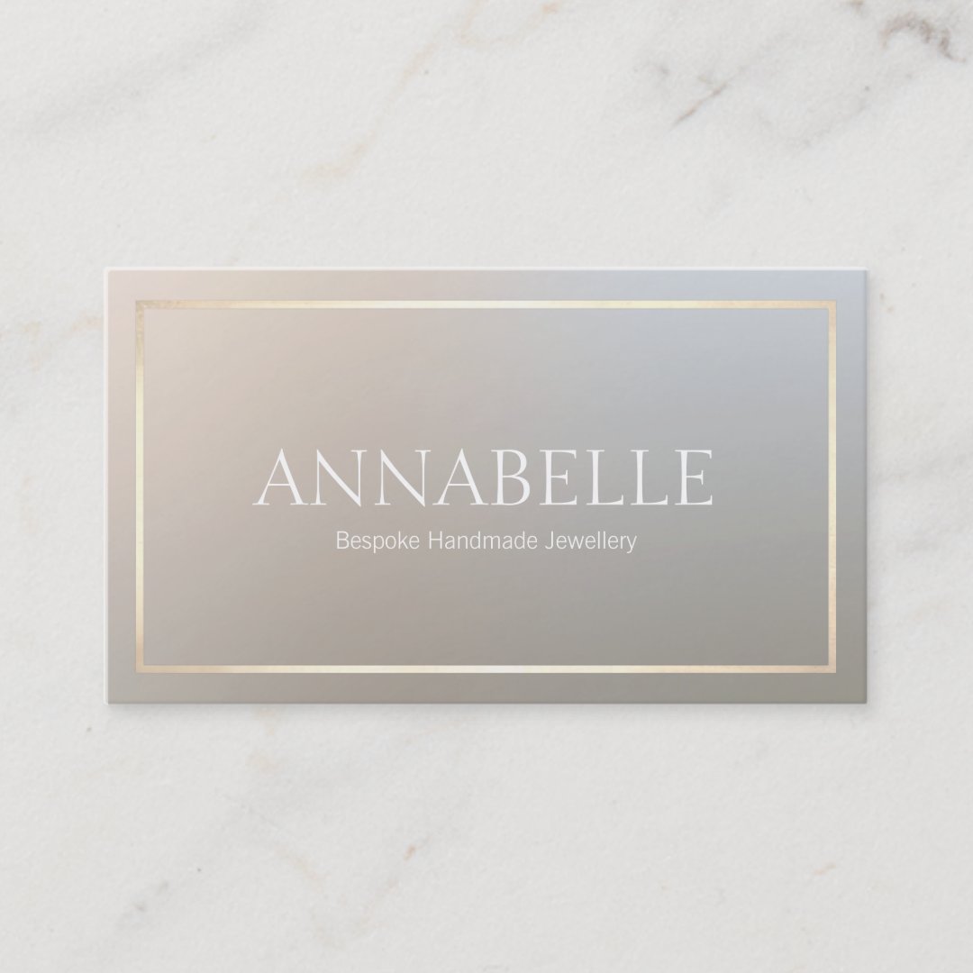 Elegant Chic Designer Gold Border Business Card Zazzle