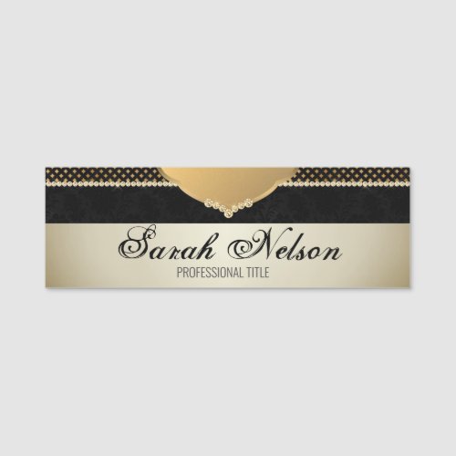 Elegant Chic Diamonds Name Tag