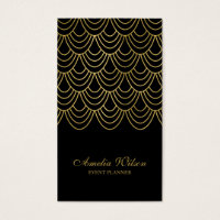 Elegant Chic Event Planner Geometric Social Media Business Card