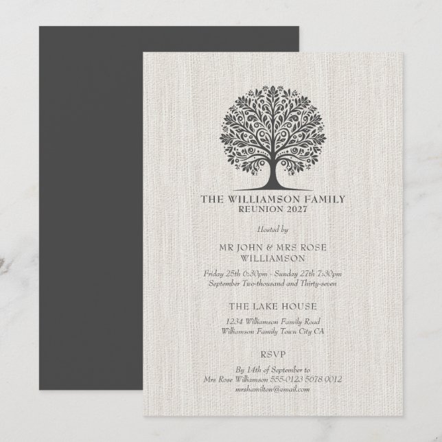 Elegant Chic Family Reunion Invitation (Front/Back)