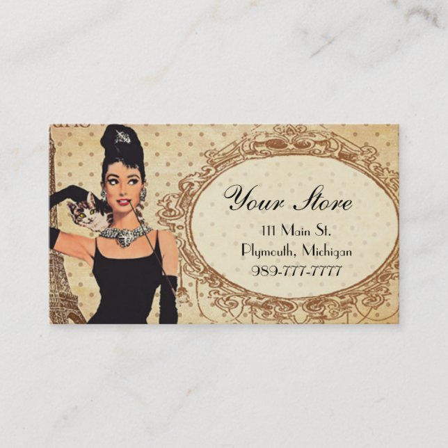 Elegant Chic Fashion Boutique Business Card (Front)