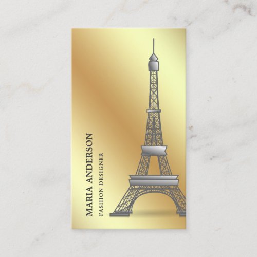 Elegant Chic Faux Gold Foil Paris Eiffel Tower Business Card