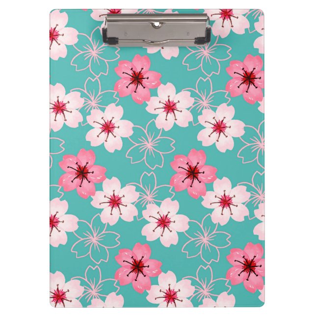 Elegant chic  floral Cherry Blossom pattern Clipboard (Front)