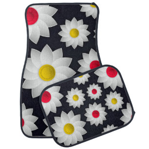 Elegant chic floral Cherry Blossom sunflower Car Floor Mat