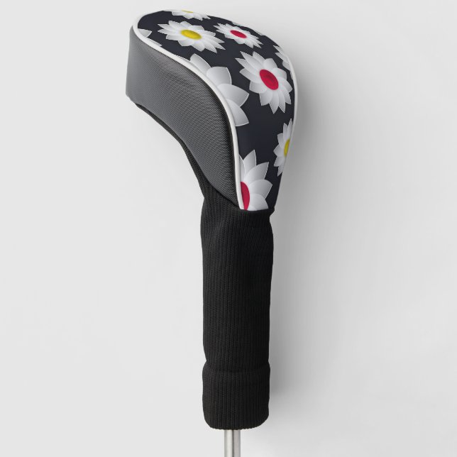 Elegant chic floral Cherry Blossom sunflower Golf Head Cover (Angled)