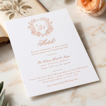 Elegant Chic Floral Crest Monogram Wedding Hotel