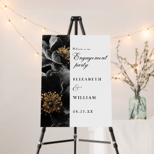 Elegant Chic Floral Engagement Party Welcome Sign