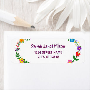 Elegant Chic Floral Flowers Modern Return Address Label
