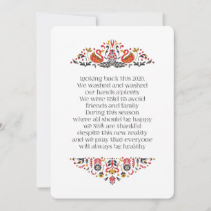 Elegant Chic Floral Foliage Thanksgiving Poem Holiday Card