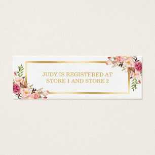 Elegant Chic Floral Gold Frame Registry Insert