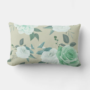 Elegant chic floral lumbar pillow