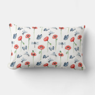 Elegant chic floral lumbar pillow