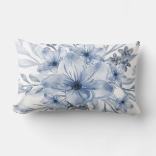 Elegant chic floral lumbar pillow
