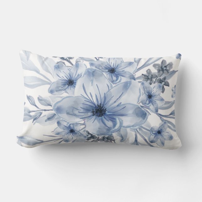 Elegant chic floral lumbar pillow (Front)