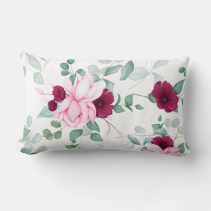 Elegant chic floral lumbar pillow